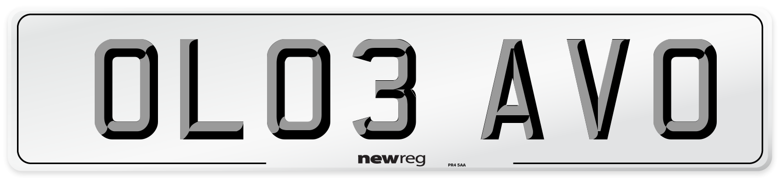 OL03 AVO Number Plate from New Reg